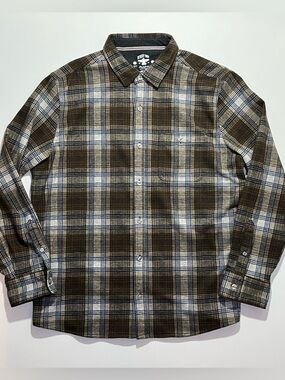 Men’s Desert Son Flag & Anthem Dierks Bentley Plaid Flannel Button Shirt, XL